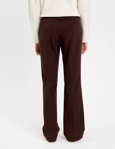 Pantalon flare marron fonc&eacute; femme