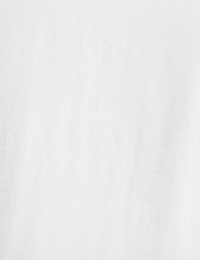 Blouse droite col v manches longues ecru femme