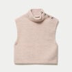 Pull droit sans manches col montant sable femme
