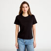 T-shirt col rond manches courtes noir femme