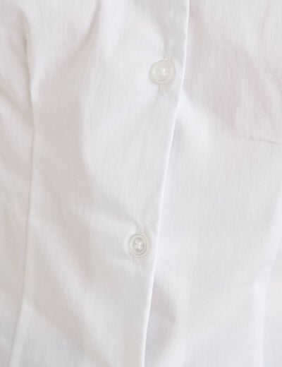 Chemise cintr&eacute;e manches longues ecru femme