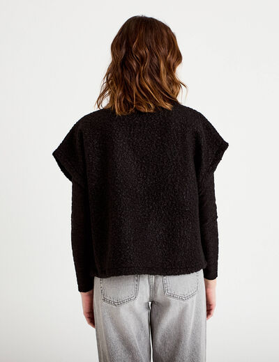 Gilet polaire manches courtes noir femme
