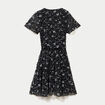 Robe courte &eacute;vas&eacute;e en dentelle col v noir femme