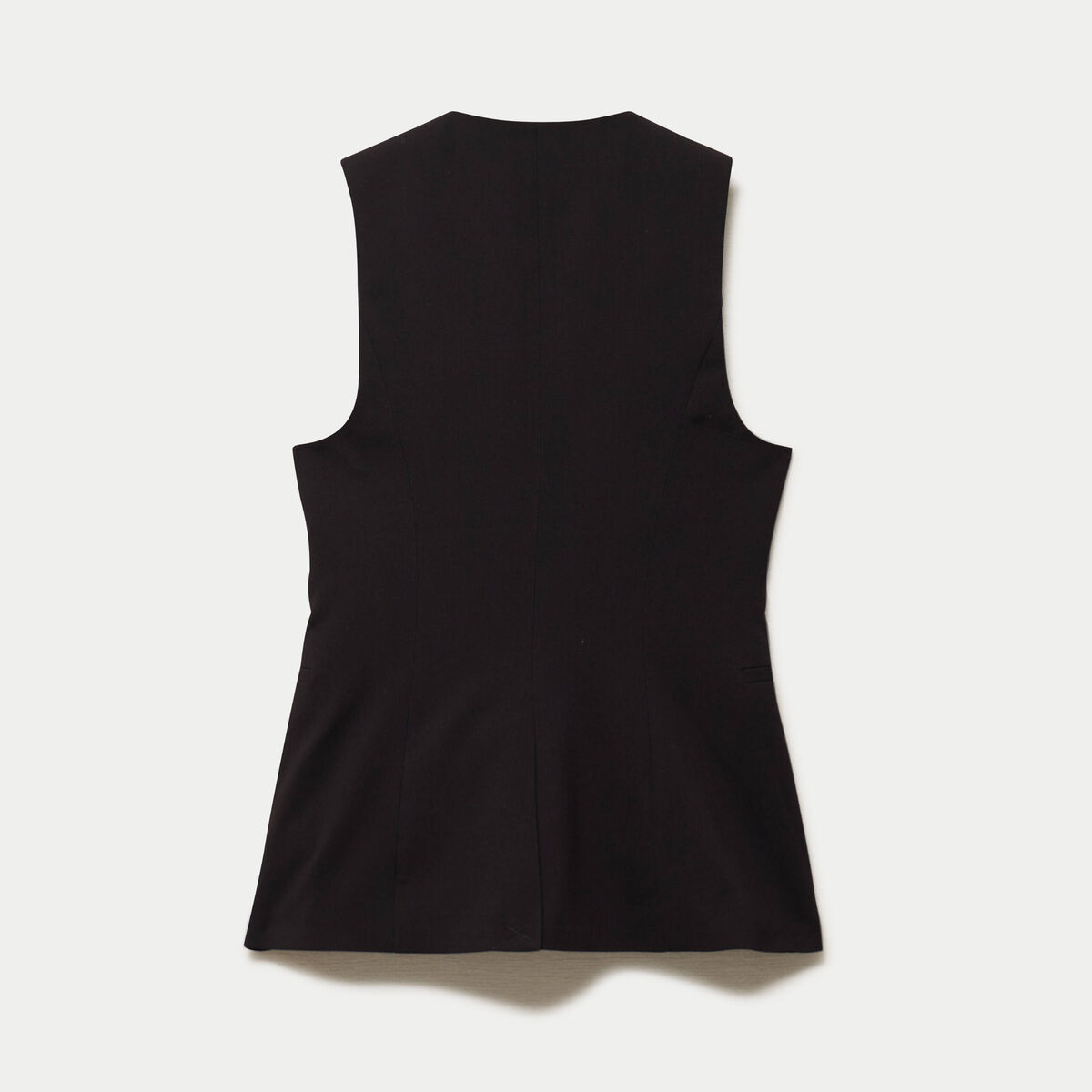 Gilet ajust&eacute; sans manches col rond noir femme