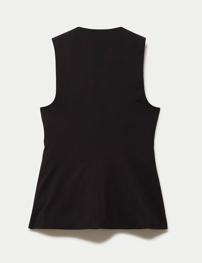 Gilet ajust&eacute; sans manches col rond noir femme
