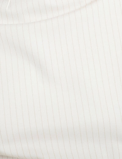 T-shirt ajust&eacute; sans manches ecru femme