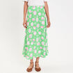 Jupe &eacute;vas&eacute;e longueur midi vert fluo femme