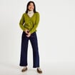 Jean wide leg cropped taille haute denim brut femme