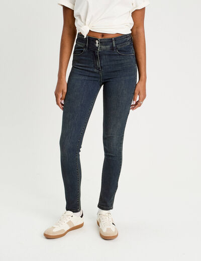 Jeans slim push-up denim blue black femme