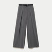 Pantalon bootcut ceinture amovible gris clair femme