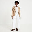 Jean wide leg cropped taille haute denim blanc femme