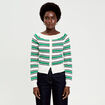 Gilet col bateau vert femme