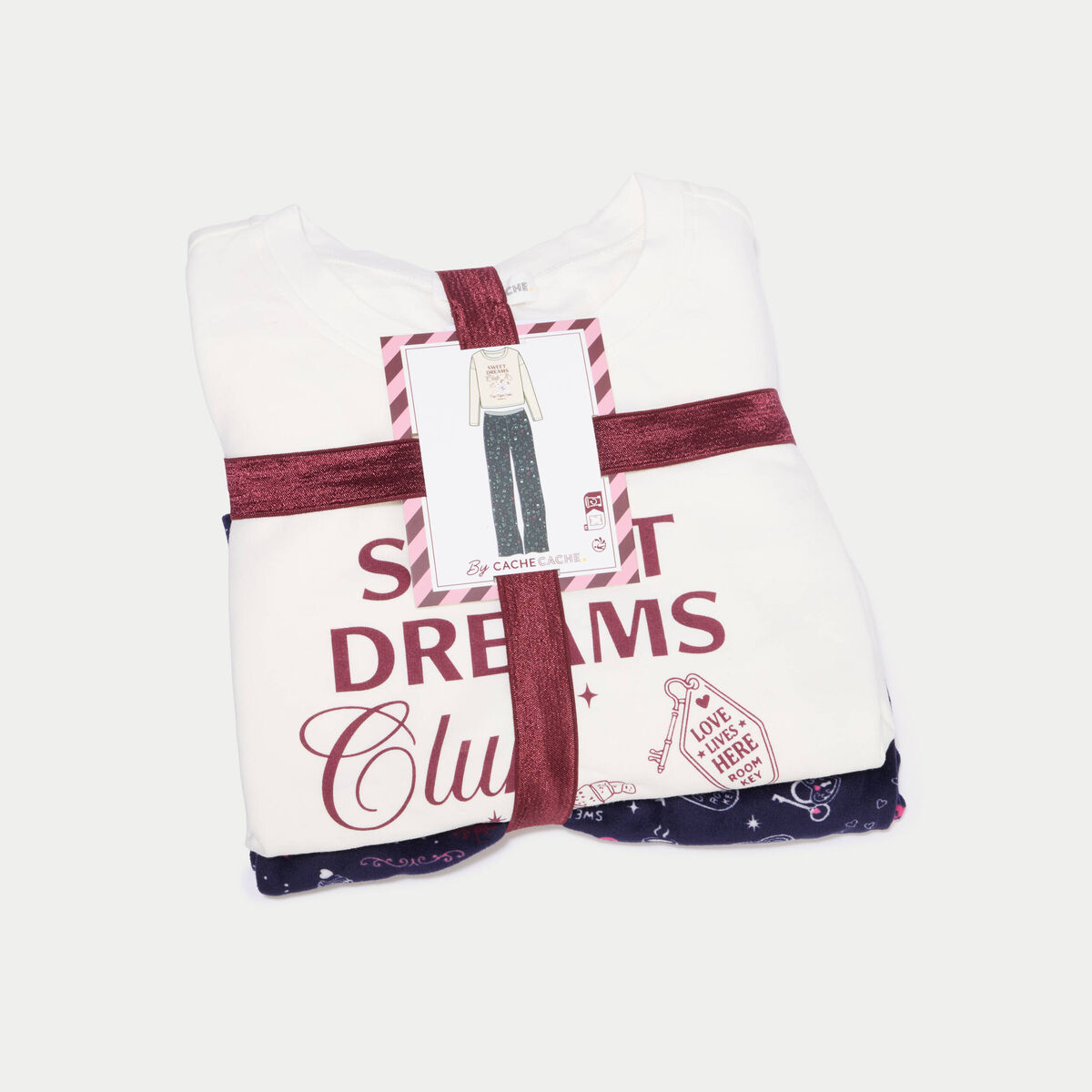 Pyjama manches longues bleu femme