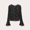 T-shirt manches longues dentelle noir femme