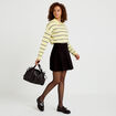 Jupe &eacute;vas&eacute;e en maille noir femme