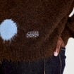 Pull manches longues marron fonc&eacute; femme