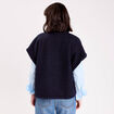Gilet polaire manches courtes bleu marine femme