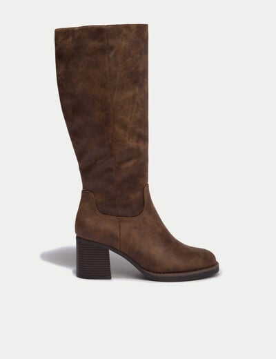 Bottes &agrave; talon marron femme