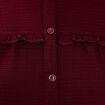 Blouse d&eacute;tails volants violet fonc&eacute; femme