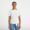 Blouse col v manches courtes ecru femme