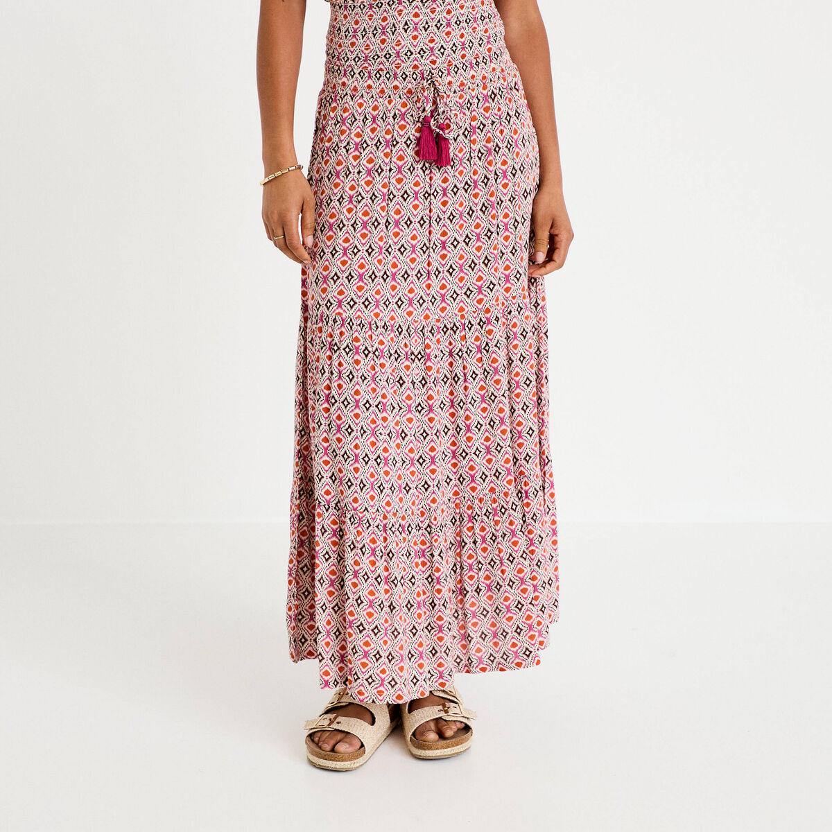 Jupon long &eacute;vas&eacute; blanc femme