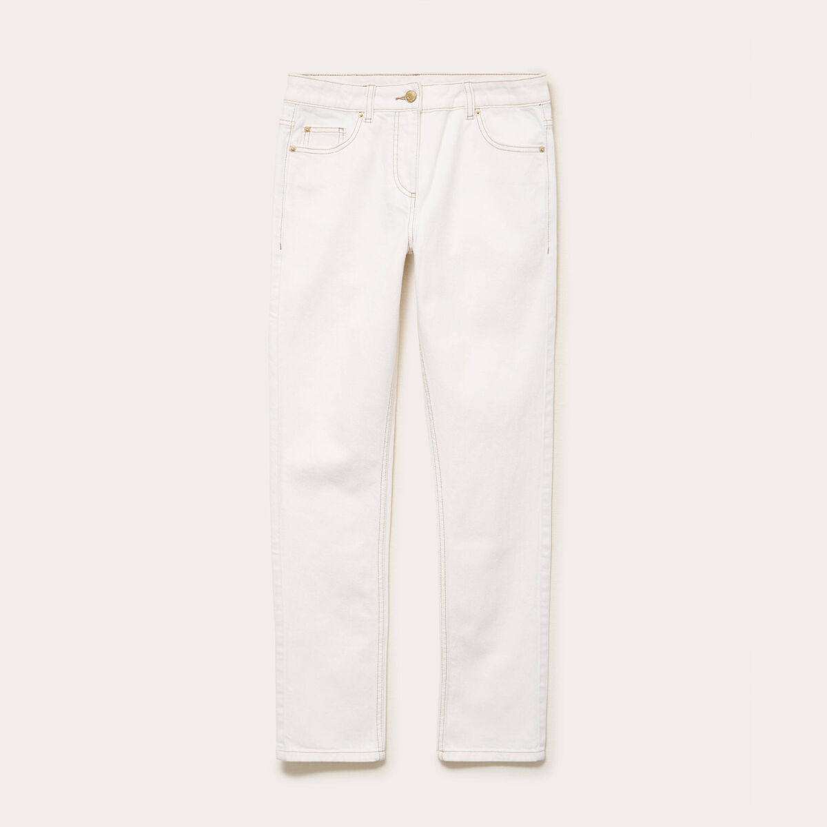 Jean slim taille standard denim blanc femme