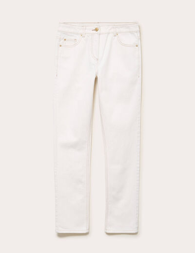 Jean slim taille standard denim blanc femme