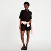 Chemise manches 3/4 noir femme