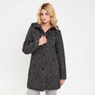 Manteau droit long &agrave; capuche noir femme