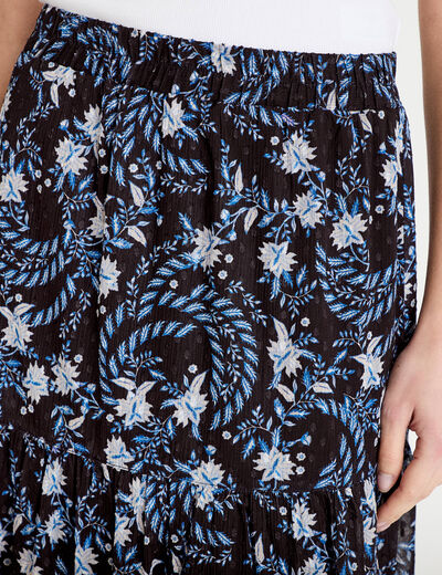 Jupe longue fluide noir femme