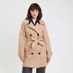 Trench ceintur&eacute; avec capuche camel femme