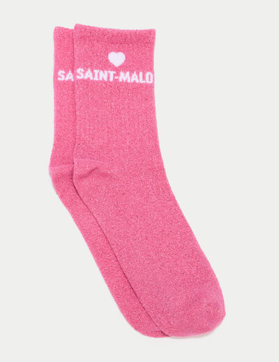 Lot 2 paires de chaussettes rose fushia femme