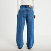Jean barrel avec broderie bleu femme