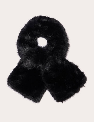 &Eacute;charpe en fausse fourrure noir femme