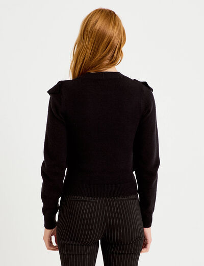 Pull manches longues noir femme