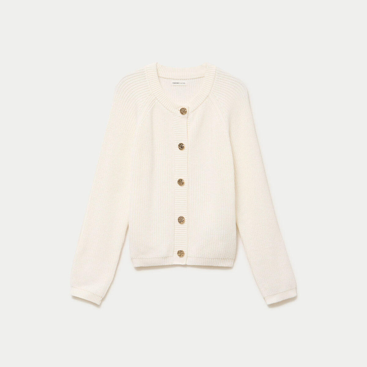 Gilet manches longues ecru femme