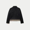 Veste cropped en bouclette noir femme