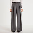 Pantalon bootcut ceinture amovible gris clair femme