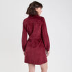 Robe zipp&eacute;e en velours bordeaux femme