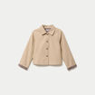 Veste courte boutonn&eacute;e doublure vichy beige femme