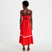 Robe longue &eacute;vas&eacute;e col v cr&ecirc;pe rouge femme