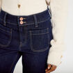 Jean bootcut taille haute denim brut femme