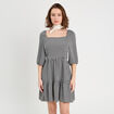 Robe &eacute;vas&eacute;e manches 3/4 blanc femme