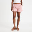 Short chino ceintur&eacute; rose pastel femme
