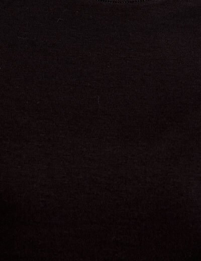 T-shirt col rond manches courtes noir femme