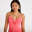 Robe longue &eacute;vas&eacute;e fendue rose femme