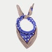 Foulard satin&eacute; soyeux bleu electrique femme