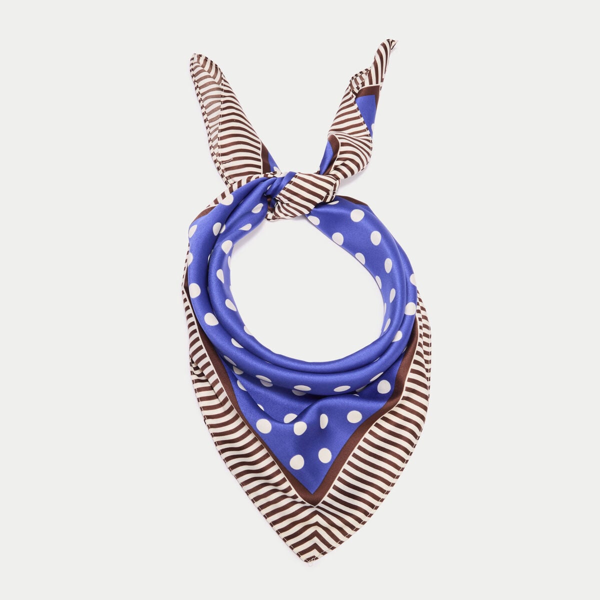 Foulard satin&eacute; soyeux bleu electrique femme