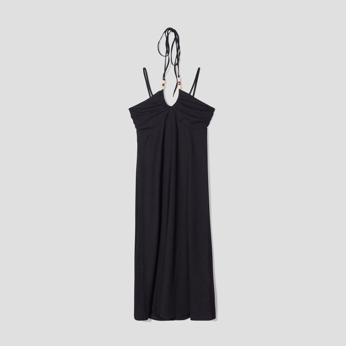 Robe &eacute;vas&eacute;e col bustier noir femme