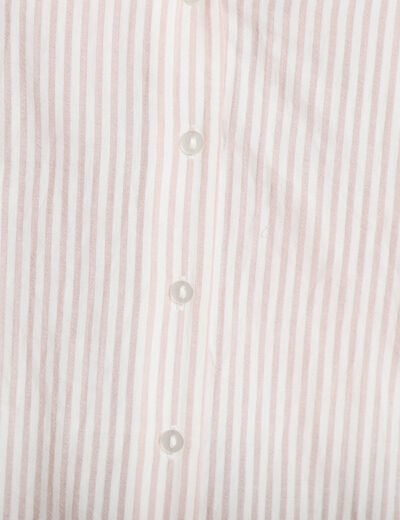 Blouse col v broderie manches 3/4 sable femme